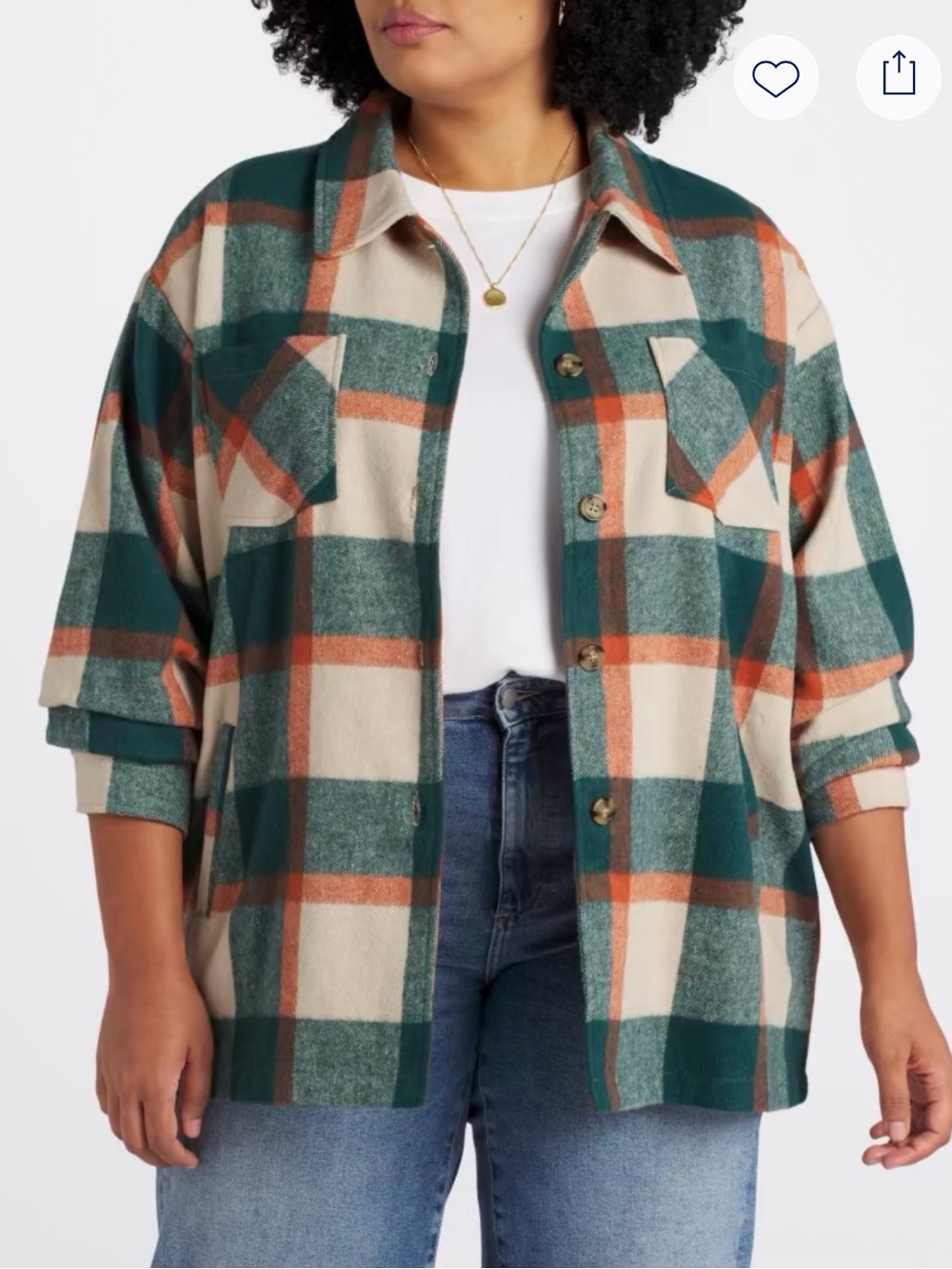 VIGOSS Plaid Shacket Jacket | Size 2X